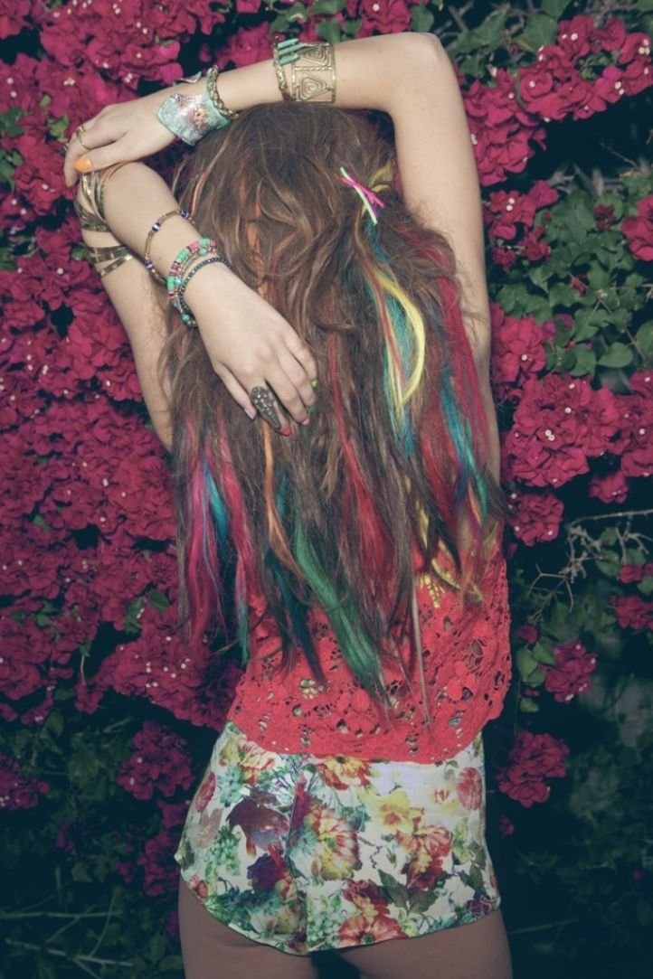 Цветные мелки для волос - пример